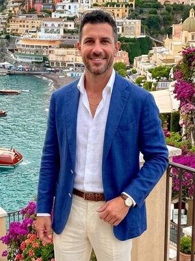 Tagliatore Ultra Blue Linen Herringbone 2 Button Blazer Size 54R